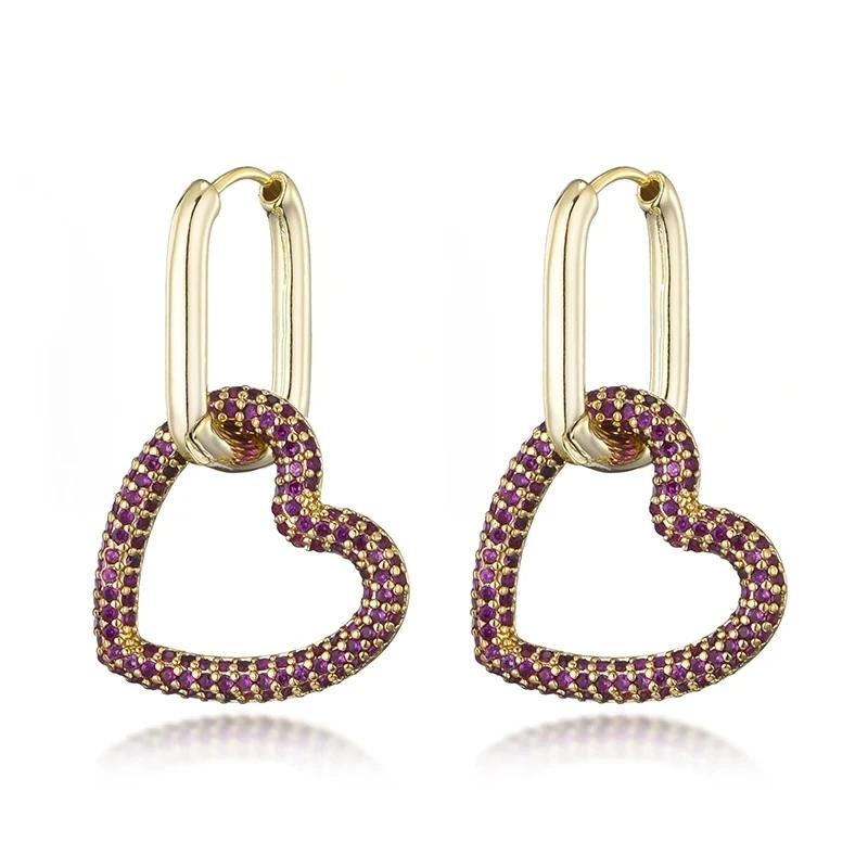 High Quality Zirconia Hoop Earrings for Women Elegant Star Copper Dangle Earrings Female Wedding Party Jewelry Couple Gift