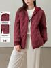 Plus Size Women's Winter Warm Hooded Cotton Jacket - Slimming Outerwear