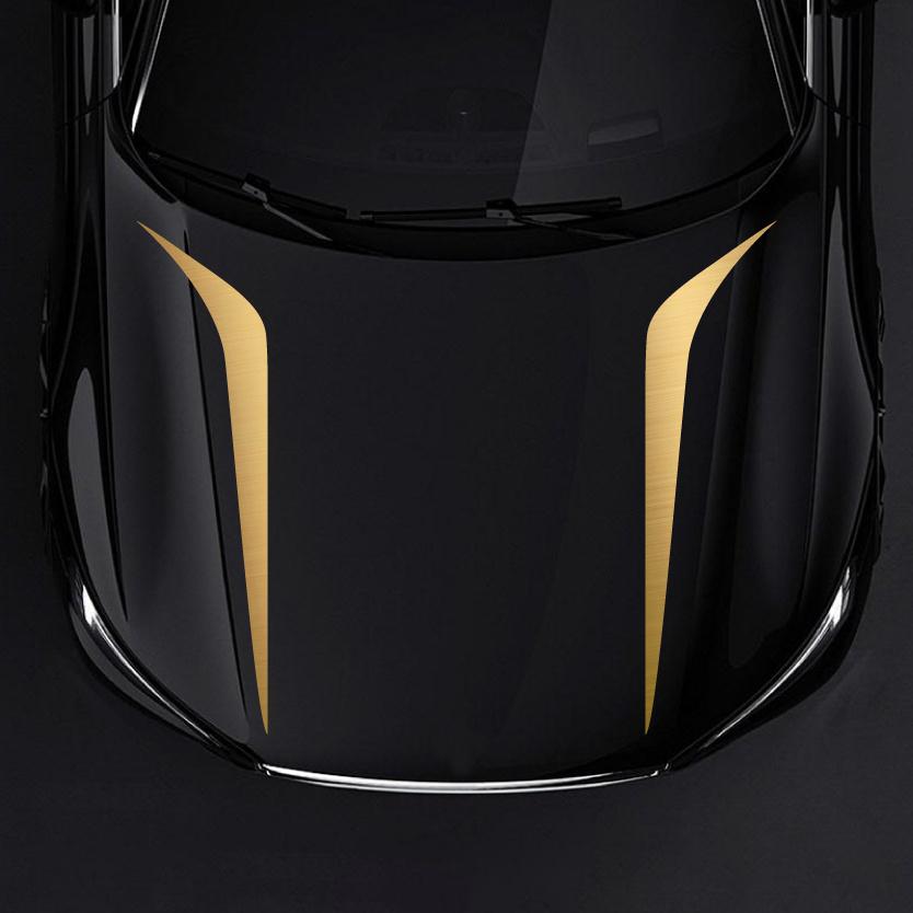 2pcs Car Stickers Striped Engine Hood Body Vinyl Decals Hood Cover Stickers New Professional Universal Styling Auto Decoration