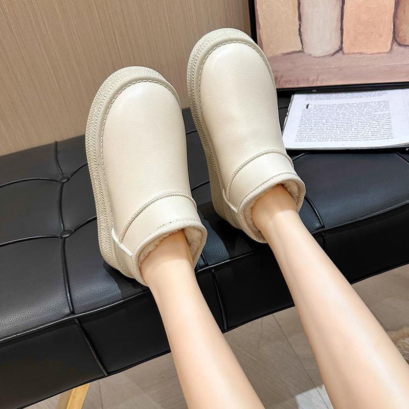 Модні нові теплі плюшеві однотонні жіночі зимові черевики 2024 Гарячий розпродаж, зносостійкі зимові модні повсякденні зручні чоботи на товстій підошві