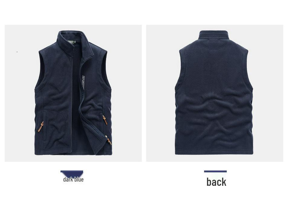 2025 Windproof Fleece Vest - Velvet-Lined, Thick, Warm, Stand-Up Collar, Sleeveless for Autumn & Winter