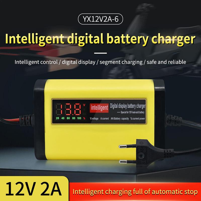 12V Battery Charger 2A 12V Fully-Automatic Smart Car Battery Charger Battery Maintainer Trickle Charger And Battery Desulfator