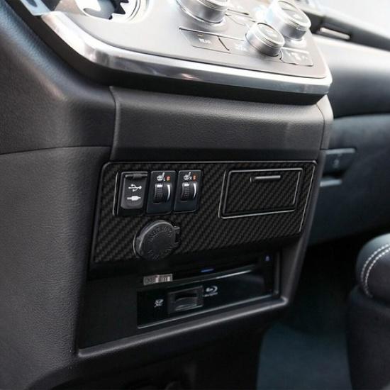 2Pcs Carbon Fiber Interior Power Outlet Cover Trim For Toyota Sienna 2015-