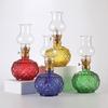 Colorful Glass Ghee Lamp for Buddha, Windproof Kerosene Oil Lamp, Dimmable and Everlasting, Perfect for Worship.