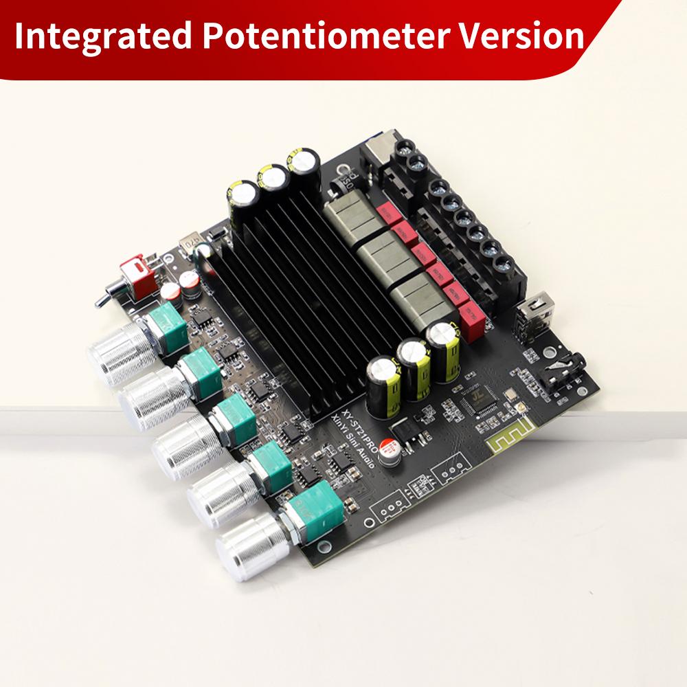

XY-ST21 PRO 2.1-канальная плата усилителя мощности Bluetooth 5.2 Аудио Стерео Сабвуфер Двухъядерный TPA3221 100 Вт x 2 + 200 Вт Настройка Звуковой Усилитель
