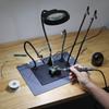 Toolour Magnetic Helping Hands Soldering Station with Heavy-Duty Steel Base/Welding Silicone Pad/5X Magnifying Lamp/4PCB Holder