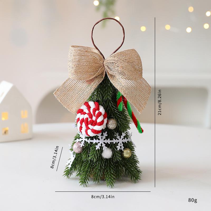 Mini Desktop Christmas Tree Ornament Christmas Scene Decor Hanging Accessory