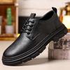 Leather Cowhide British Leather Shoes Men's Leather Men's Shoes Platform Lightweight Martin Tooling Shoes Front