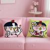 Kwaii Anime B-Buldak Ramesn Pillow Case Anti-Dustmite Pillowcase Invisible Zipper Silky Short Plush Sofa Cushion Cover