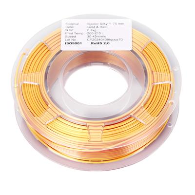 1,75mm PLA Filament Bündel Gold Rot Duale Farbe Koextrusion Filament 3D Druck Verbrauchsmaterial 200g