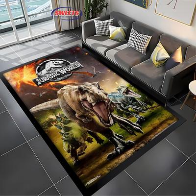 New Shelves ! Classic Jurassic Park Carpet, Living Room Bedroom Office Children's Room of Choice, Non-slip Machine Washable Mat