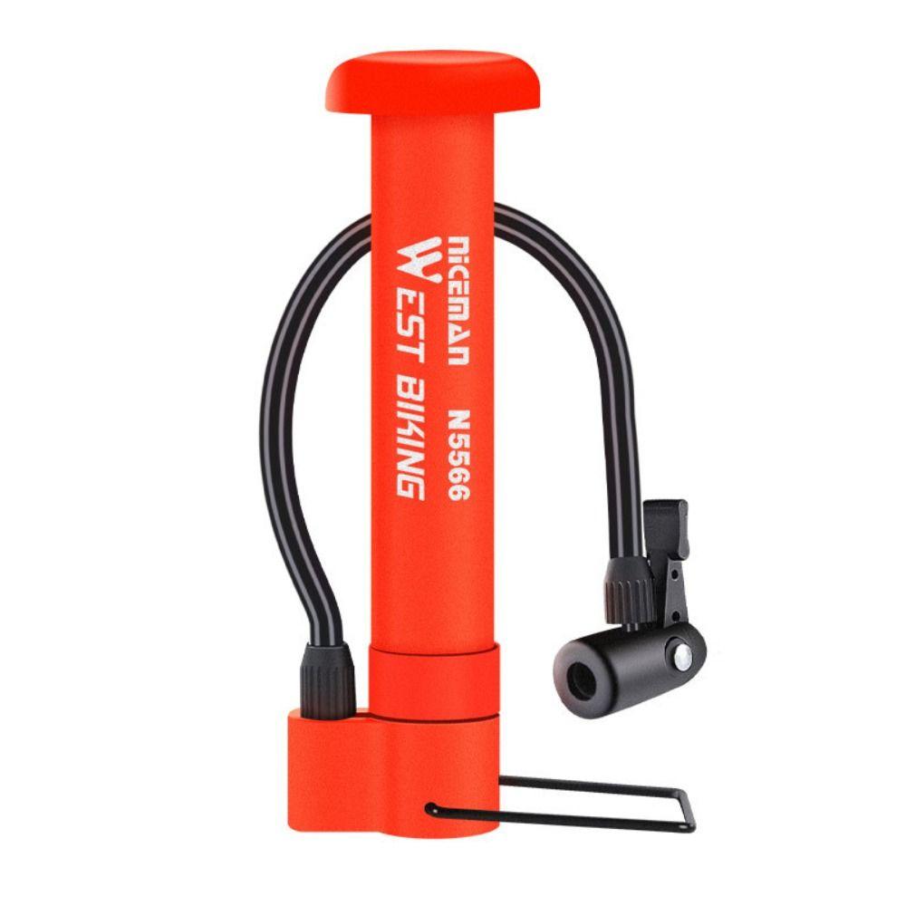 

Lightweight Manual Air Pump Black Red Blue Yellow Schrader Valve Durable Bicycle Floor Pump червоний