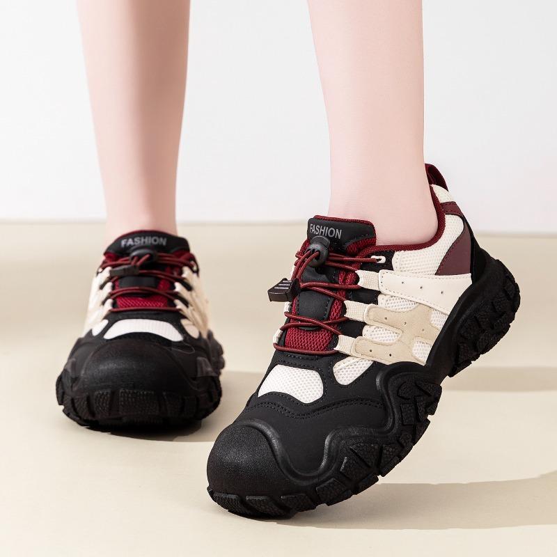 Scarpe Donna Dad Chunky Retro da Escursionismo Casual Punta Larga Versatili Stile di Nicchia