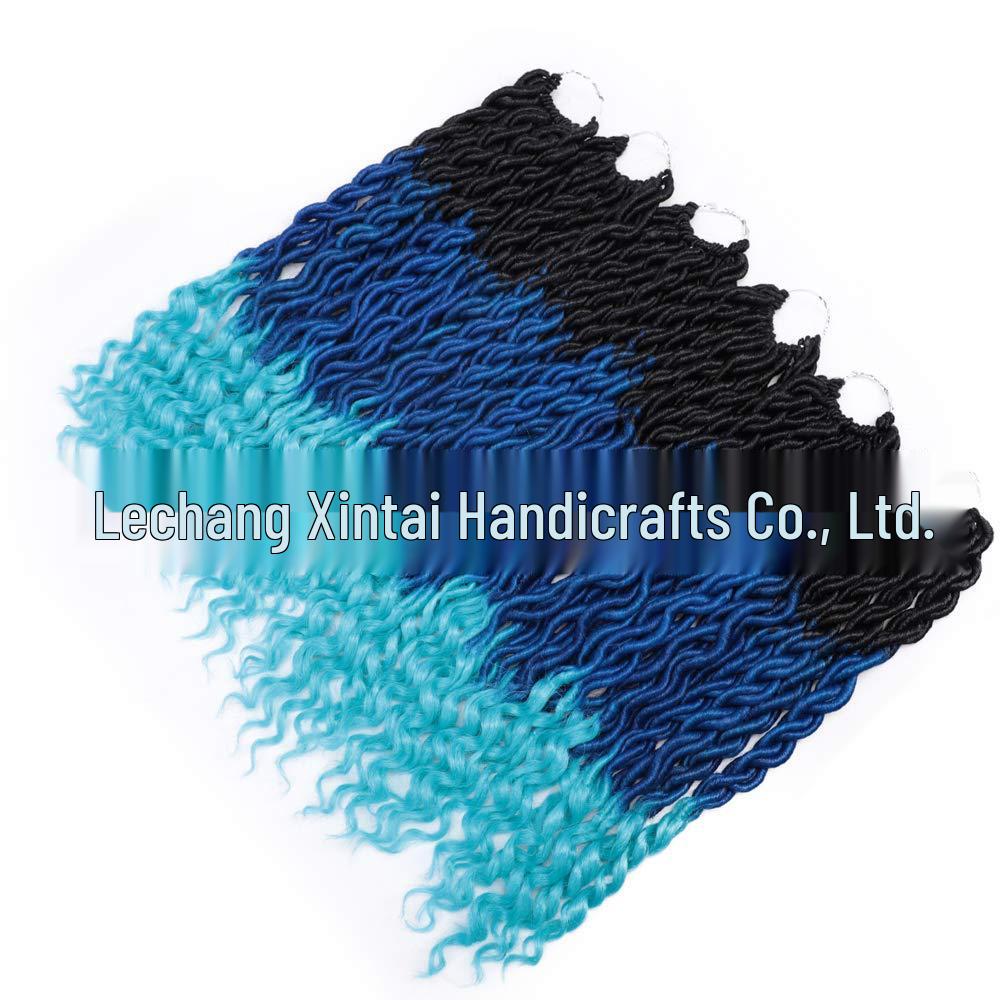 Farbverlauf Lange Lockige Perücke - Afrikanisch Europäisch Amerikanisch Faux Locs Synthetische Faser Extensions