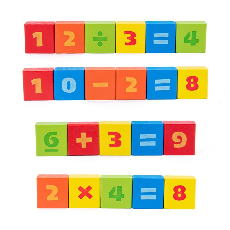 Wooden Building Blocks Set Smart Early Learning Brain Teaser for Boys Girls Toddler Kids Enlightenment Assembled Building Blocks