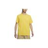 Solid Color Embroidered Small Round Neck Short Sleeve Yellow Men's AR4999-709