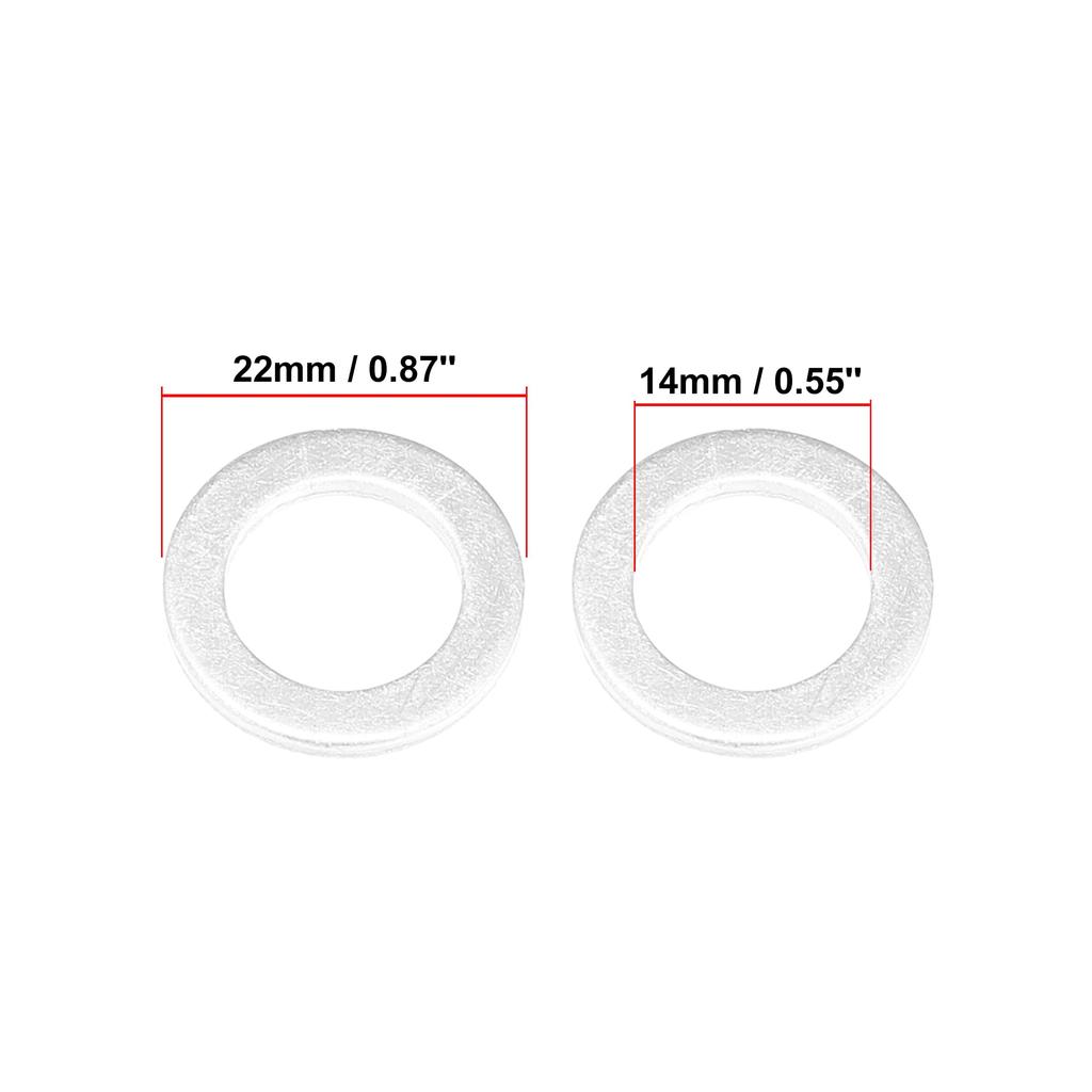 X AUTOHAUX Drain Plug Washer Gasket Universal Crush Washer Drain Plug Gasket 14x22x2mm 15pcs