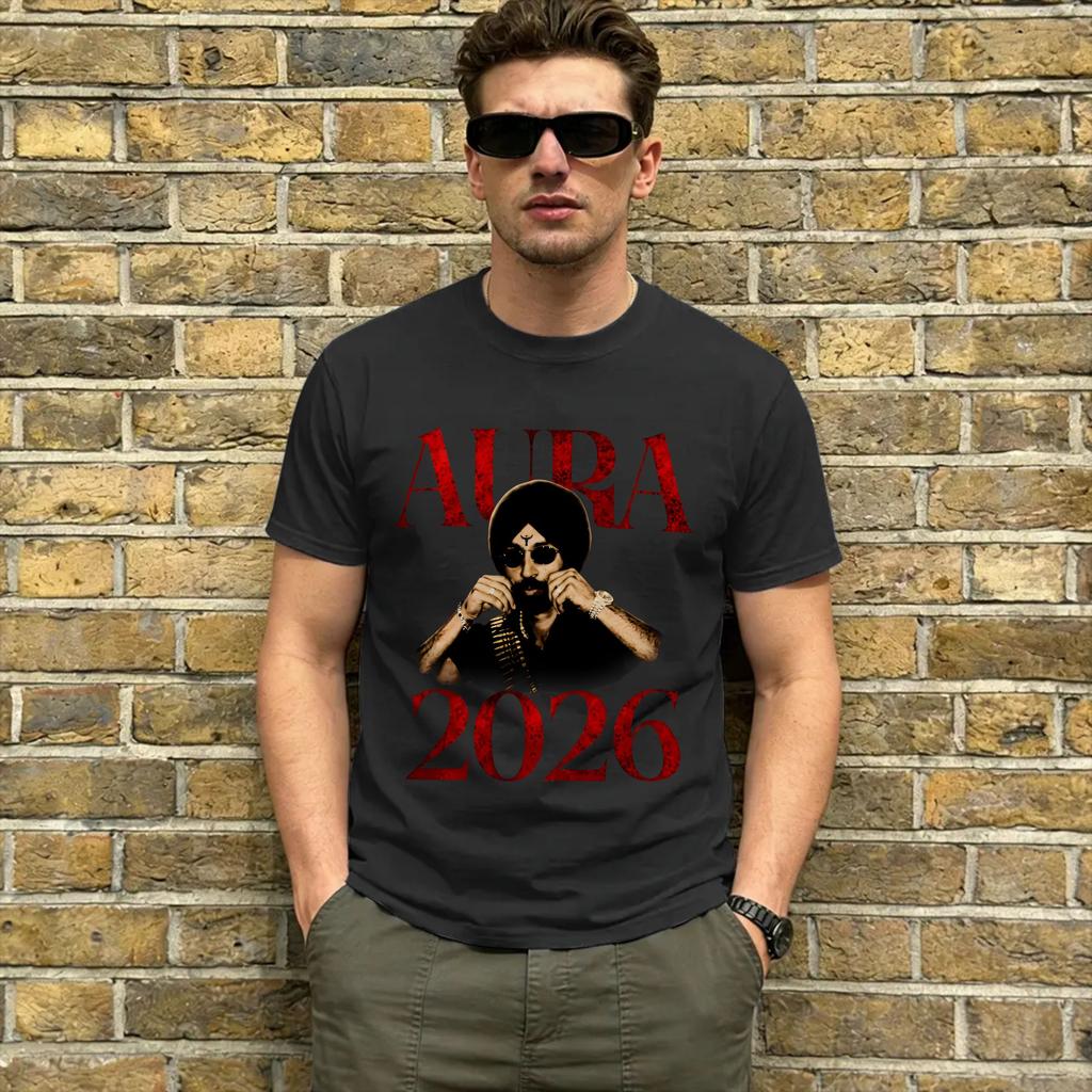 T-shirt Unisex Aura Diljit Dosanjh 2026 Abbigliamento in Cotone Novità Manica Corta Girocollo Maglietta T-shirt Taglie Forti