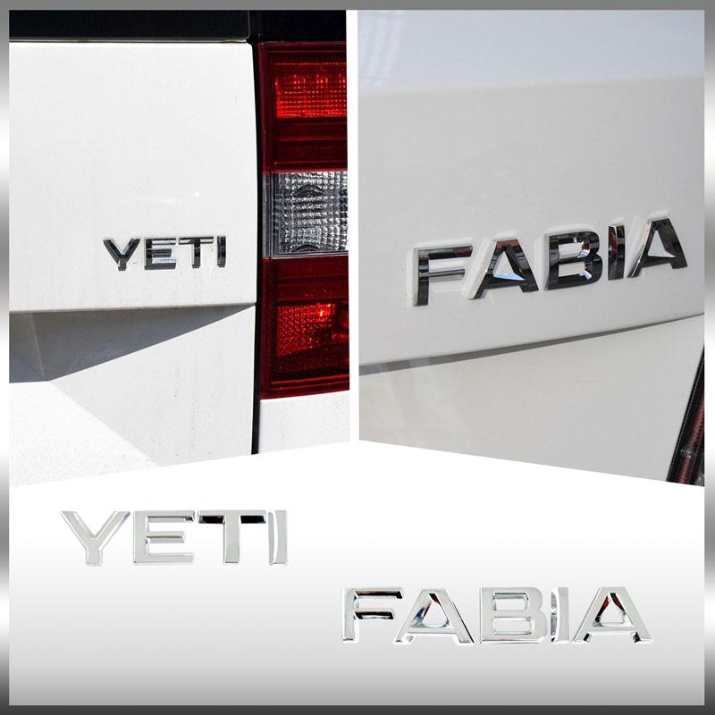 3D Metall Auto Heckklappen Emblem Chrom Plakette Aufkleber für SKODA OCTAVIA POIYUF SUPERB KAROQ FABIA RAPID 4x4 YETI Buchstaben Logo Dekor
