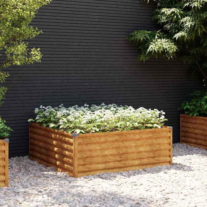 VidaXL Lit surélevé de jardin 100x100x36 cm acier corten 151993
