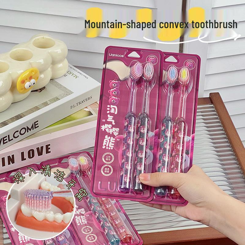 Uanicce Crystal Bear-Shaped Adult Toothbrush with Soft Bristles for Gum Protection