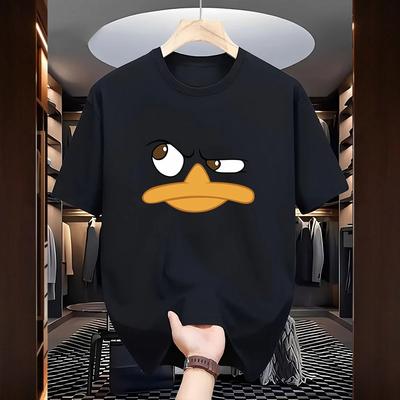 Funny Duck Printed TShirt Unisex ONeck Short Sleeved Top High Quality Male Summer Urban Casual Cotton Tees 2025 Unisexs Clothes