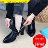 Damskor 2025 Äkta Läder Vinterstövlar med Spetsig Tå och Varm Lammullsfoder