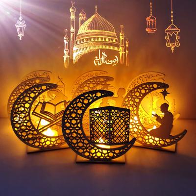 Muslim Ledeid Mubarak Wooden Gifts Can Be DIY Decoration For Eid Al Fitr