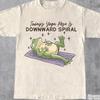 Funny Yoga Frog T Shirt, Downward Spiral Yoga Pose, Mental Health Humor Tee, Anxiety Self Care Gift, Retro Yoga Graphic Tee