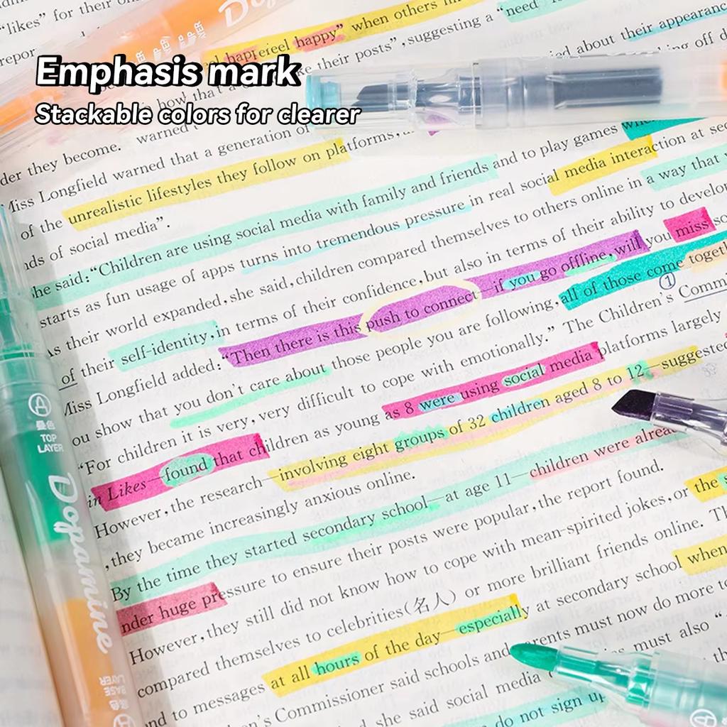 5 Pcs Double Ended Magic Color Change Highlighter Kit, Student Diary Scrapbook DIY Production, for Marking, Underline, Painting