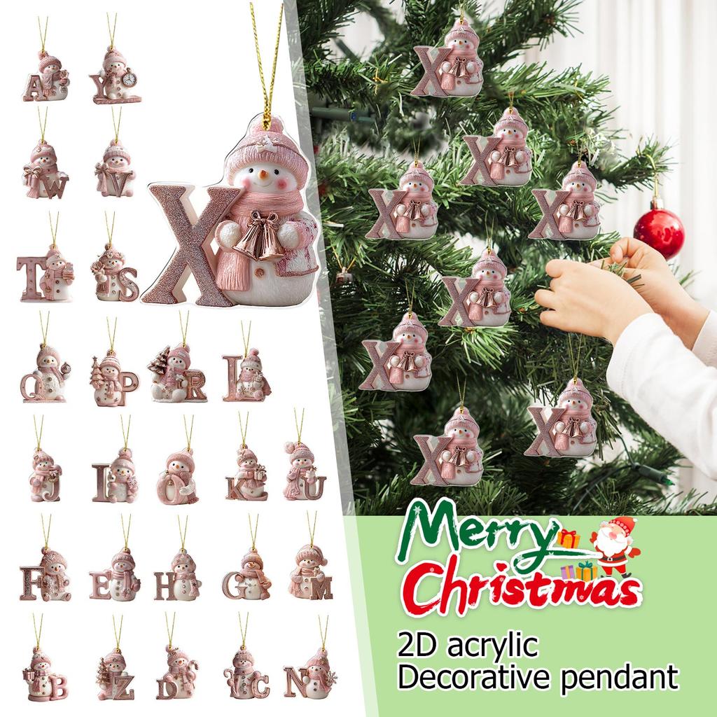 26 English Letters Christmas Decorations 2D Acrylic Decorative Ornaments