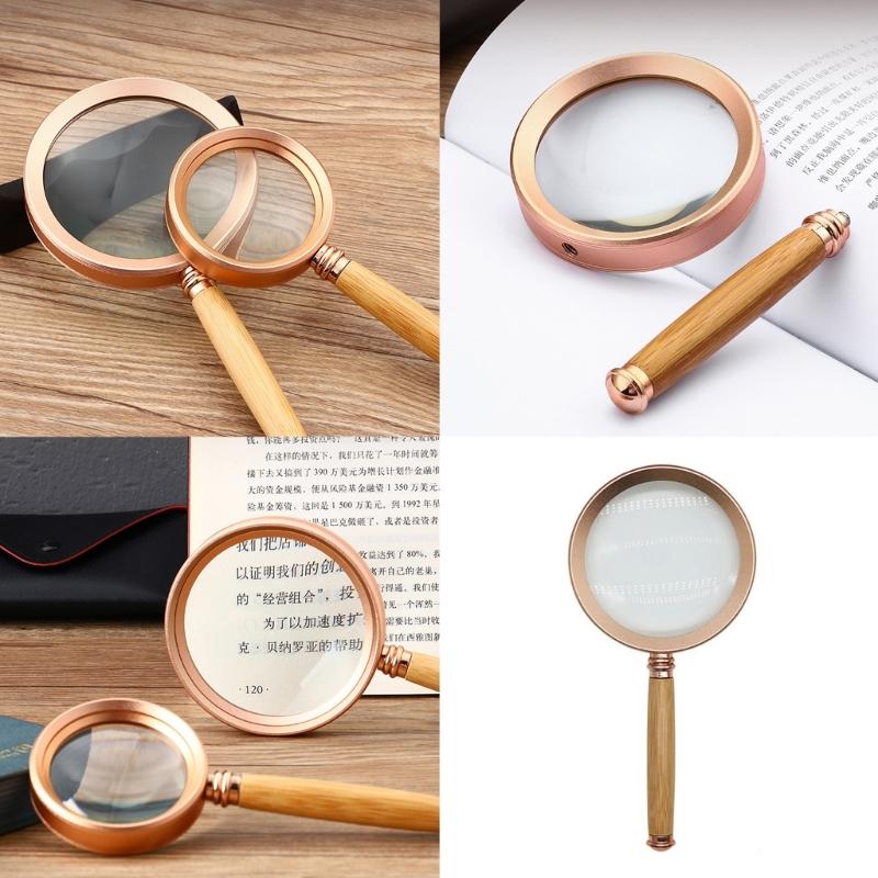 Handheld Magnifying Glass With Aluminum Frame And Ergonomic Handle For Clear Viewing Reading And Inspection Tasks