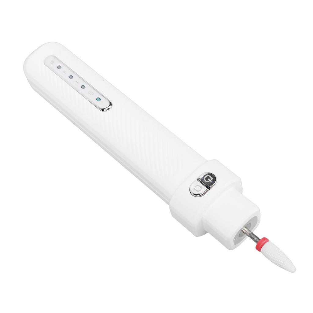 Electric Nail Drill 3 Speed Settings Powerful Low Noise Portable Nail File for Home Salon Use White