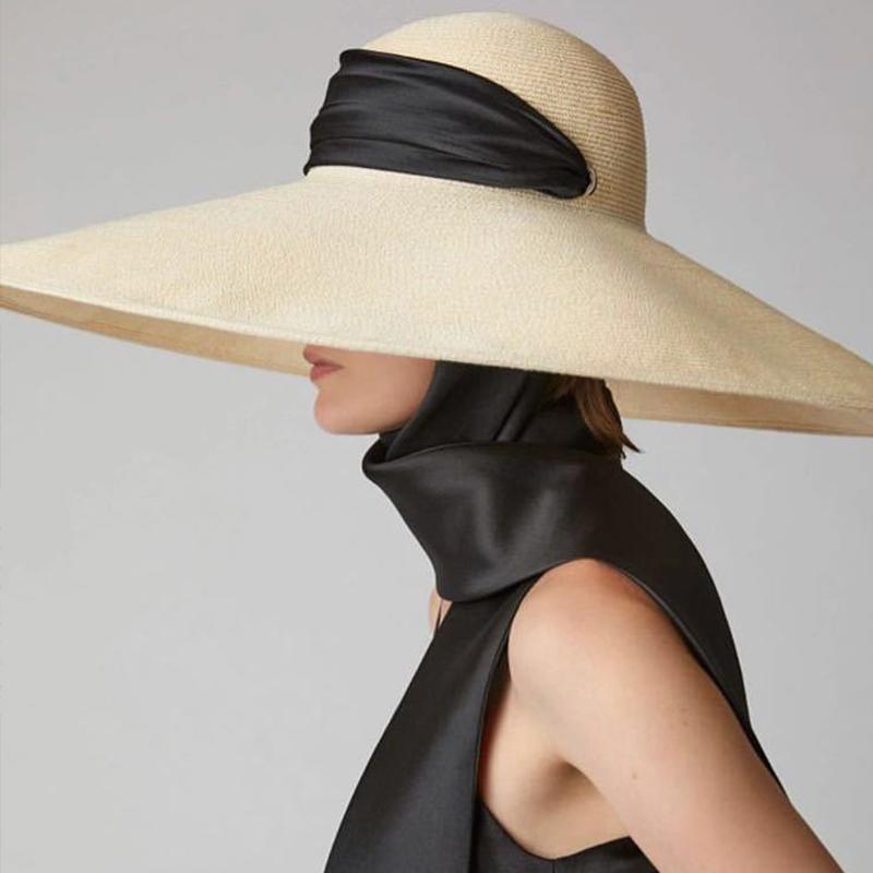 My Extreme Outdoor Activities Women's Straw Hat 12.5Cm Wide Brim Beach Hat Outdoor Holiday Sunhat