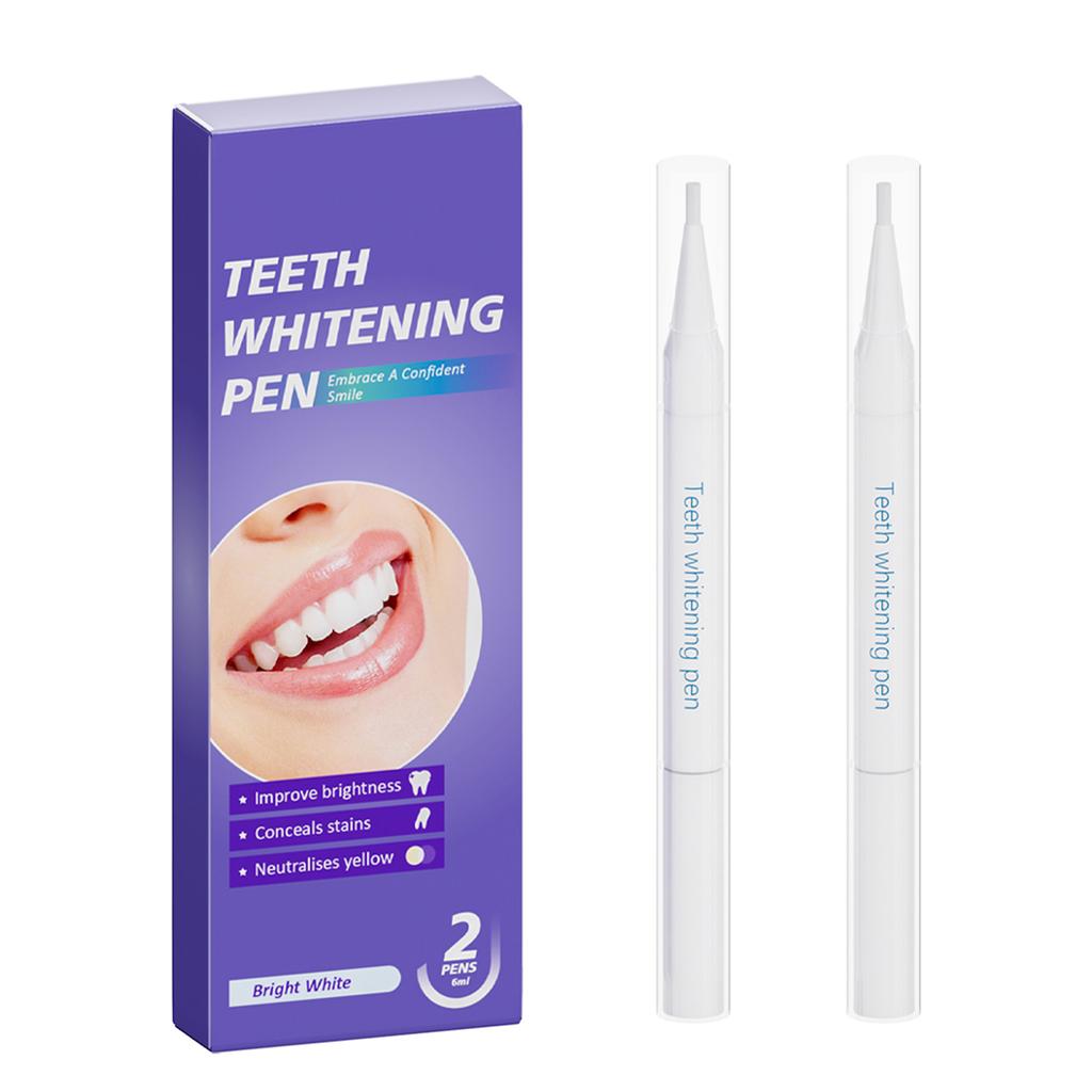 Teeth Whitening Gel Pen Set of 2 - Dental Care Kit for Removing Stains and Brightening Smile