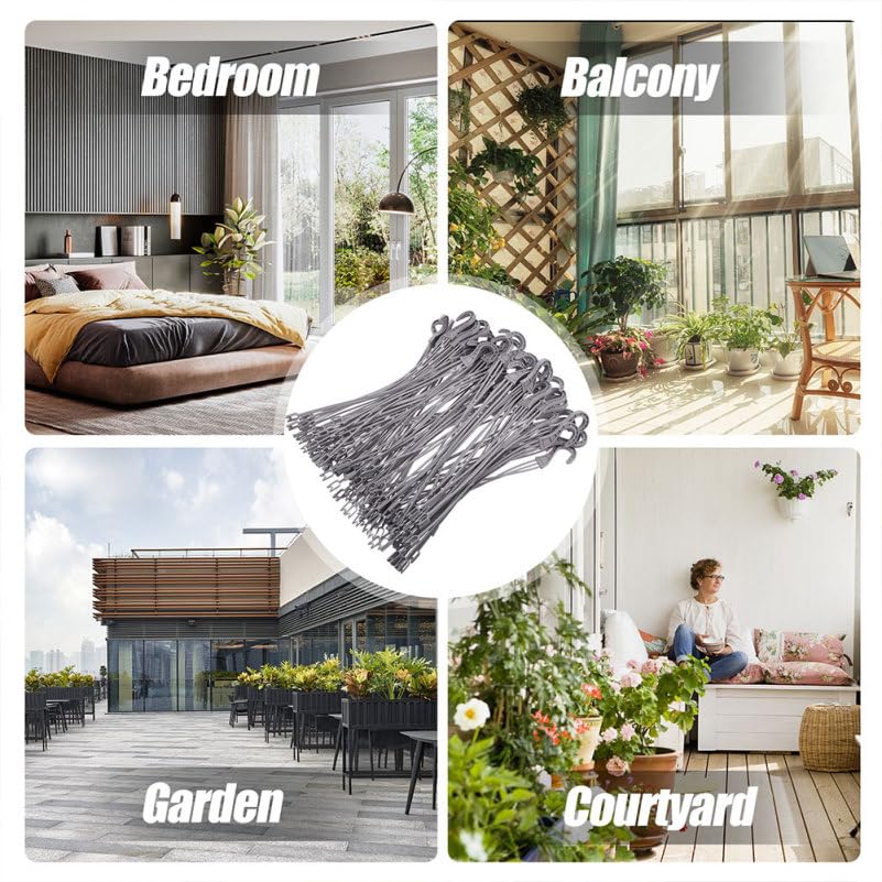 HANABASS Planter Hooks, Set of 30, Weather-Resistant Plastic Hanging Plant Hangers for Balcony and Windowsill Plants, Approx. 15.7 X 1.8 X 0.2 Inches