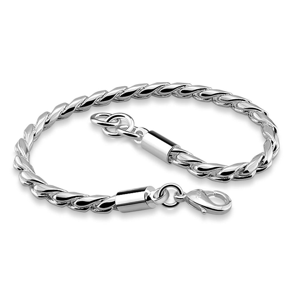 Men'S Bracelet Electroplated Thick Platinum Simple Round Snake Bone Chain Jewelry