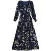 Elegant Floral Print Chiffon Dress Women's Spring Summer French Style V-neck Knee-length Fashionable Empire Waist Dresses