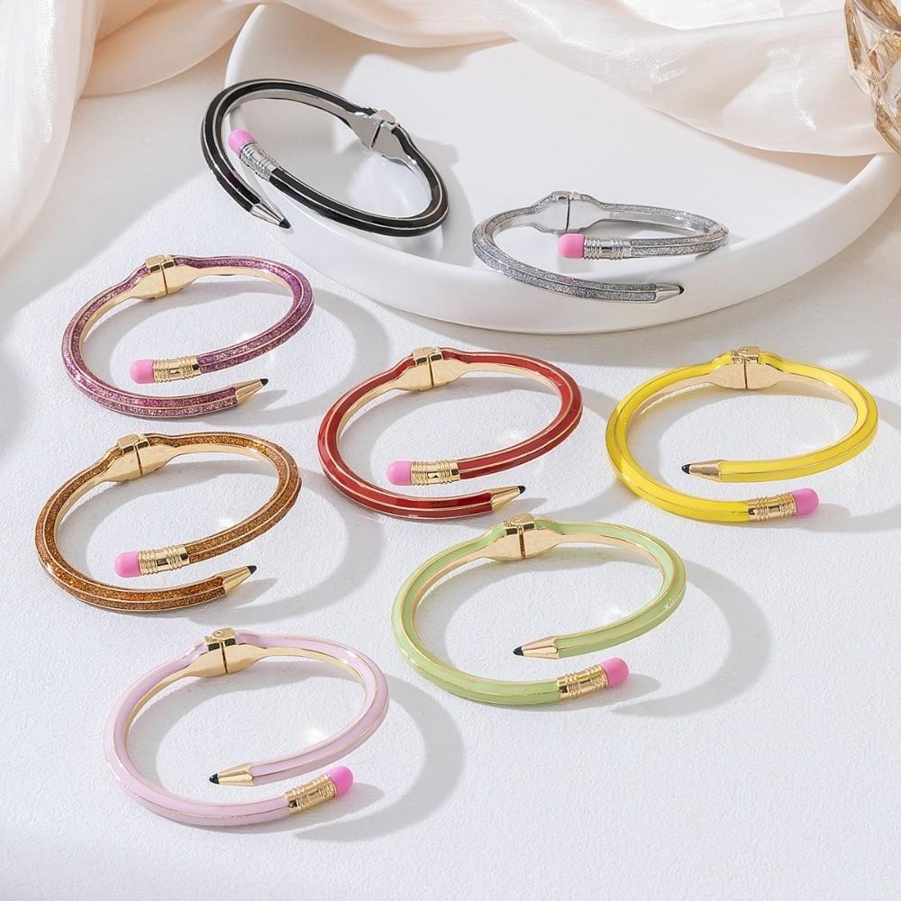 Einzigartiges Cross Emaille Armband Glitzerndes Mode Manschettenarmband Stilvolles Bleistift Armband Party