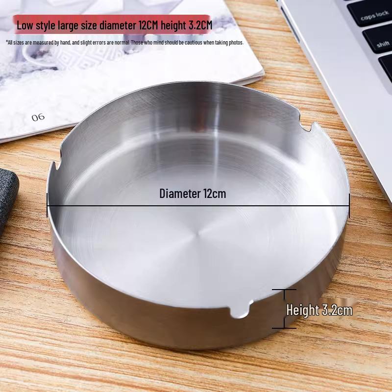 Round Stainless Steel Ashtray: Drop-Proof, Creative, Minimalist Design for Home, Hotel, Cafe, Restaurant, Guesthouse Use