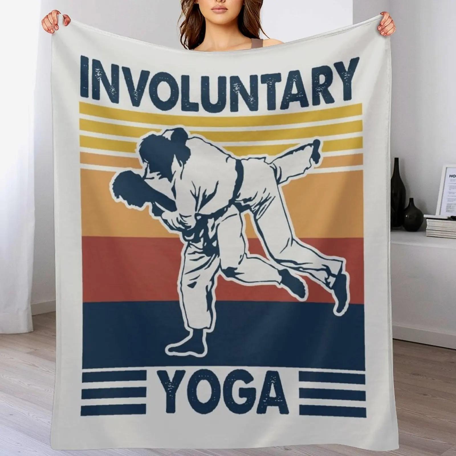 Involuntary Yoga - Funny Jiu Jitsu Lover Throw Blanket Soft Home Decor Blanket for Couch Bedroom Size: 75*100cm, Weight: 230 GSM