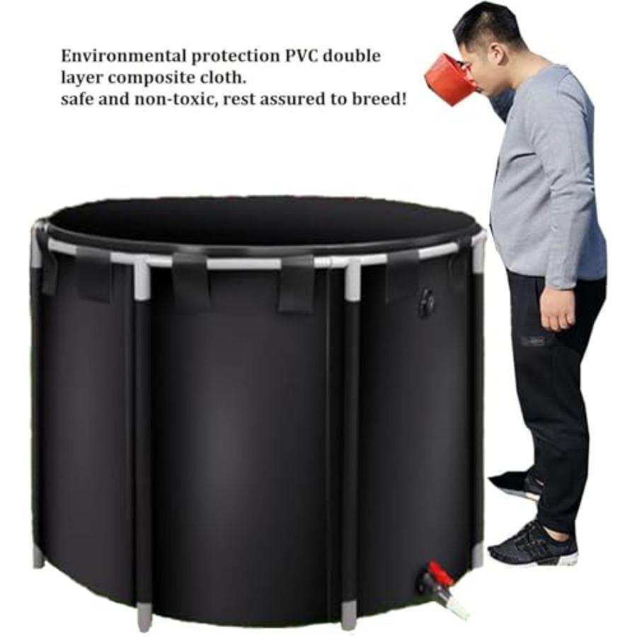 Above Ground Pond Canvas Fish Pond Pool Round Thickening Koi Pond Tank PVC Fish Pond Pool Above Ground with Durable Framed for