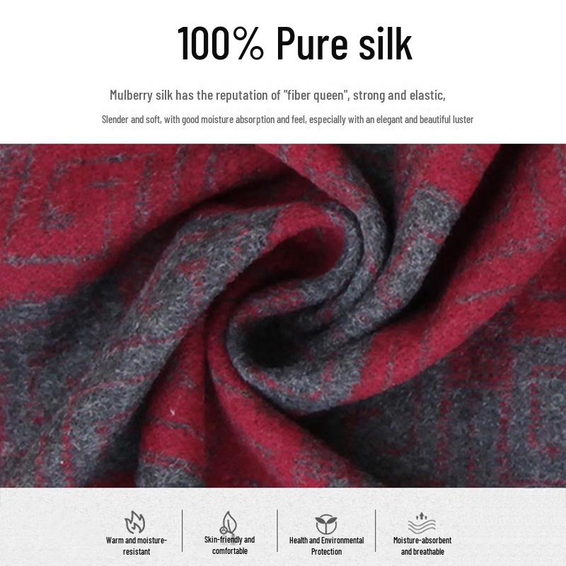 Aurora 100% Mulberry Silk Jacquard Brushed Scarf