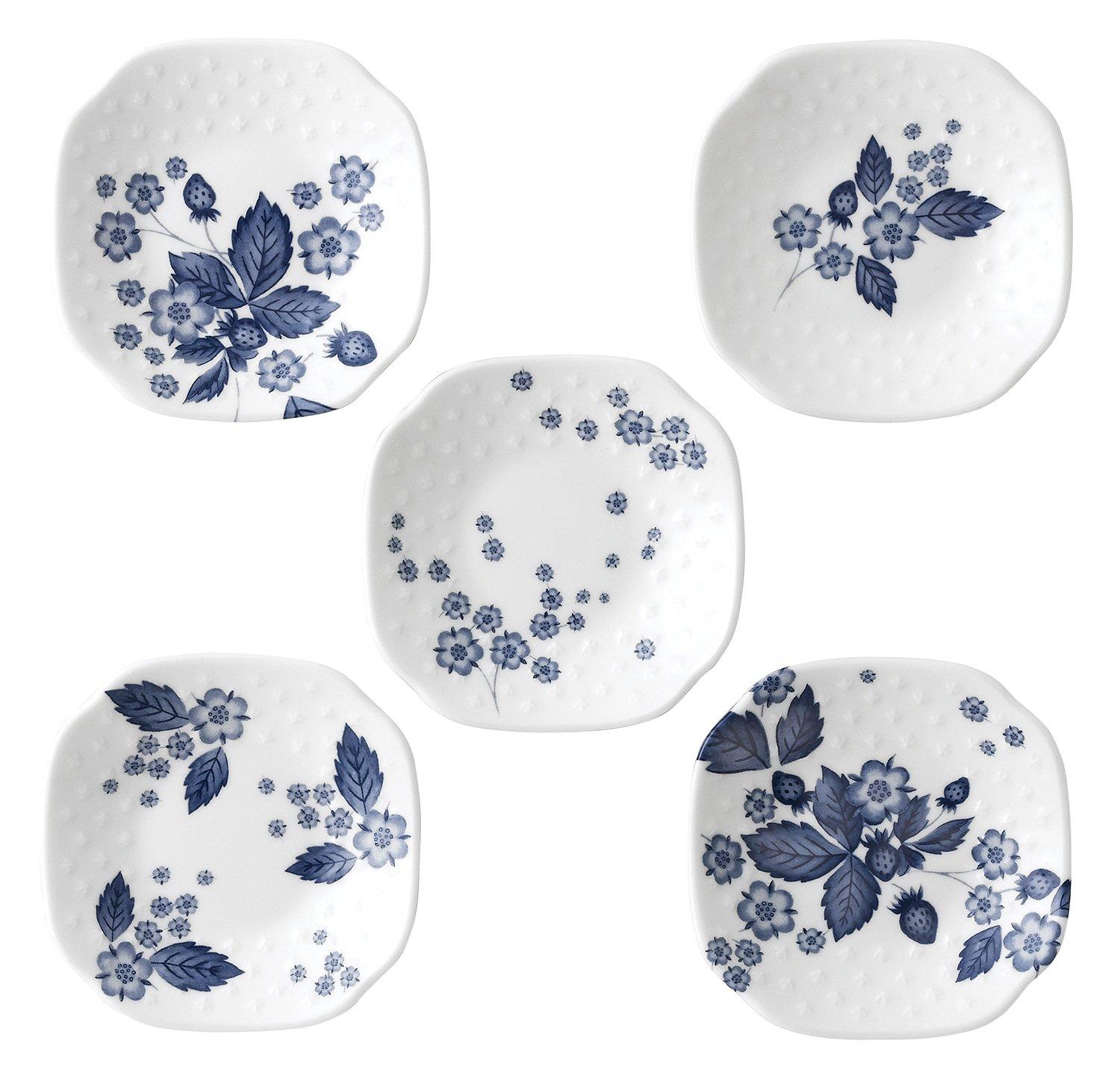 Импортный набор из 5 соусниц Wedgwood Strawberry Bloom Indigo 40000812 [Оригинальный товар] синий