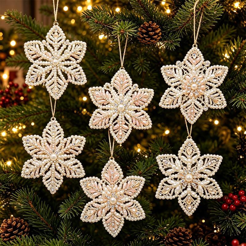 DIY Christmas Pearl Painting Kit Rope Tag Ornament Xmas Tree Decor