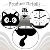 Cat Shaped Wall Clock Hanging Modern Ornament Lightweight Decor Art with Pendulum Quiet