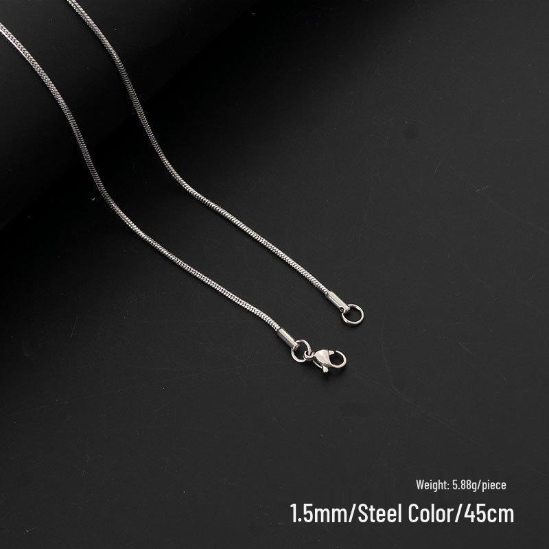 

Ожерелье-цепочка из нержавеющей стали 1,5/2,4 мм для ключицы - Женский шнурок-подвеска Змеиная кость , Мужское украшение Круглая веревка .