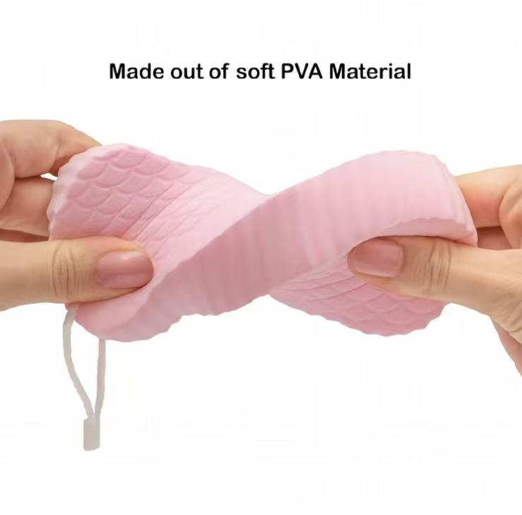 

Body Scrubber Sponge, Exfoliating Bath Towel, Skin Friendly & Reusable Shower Tool розовый