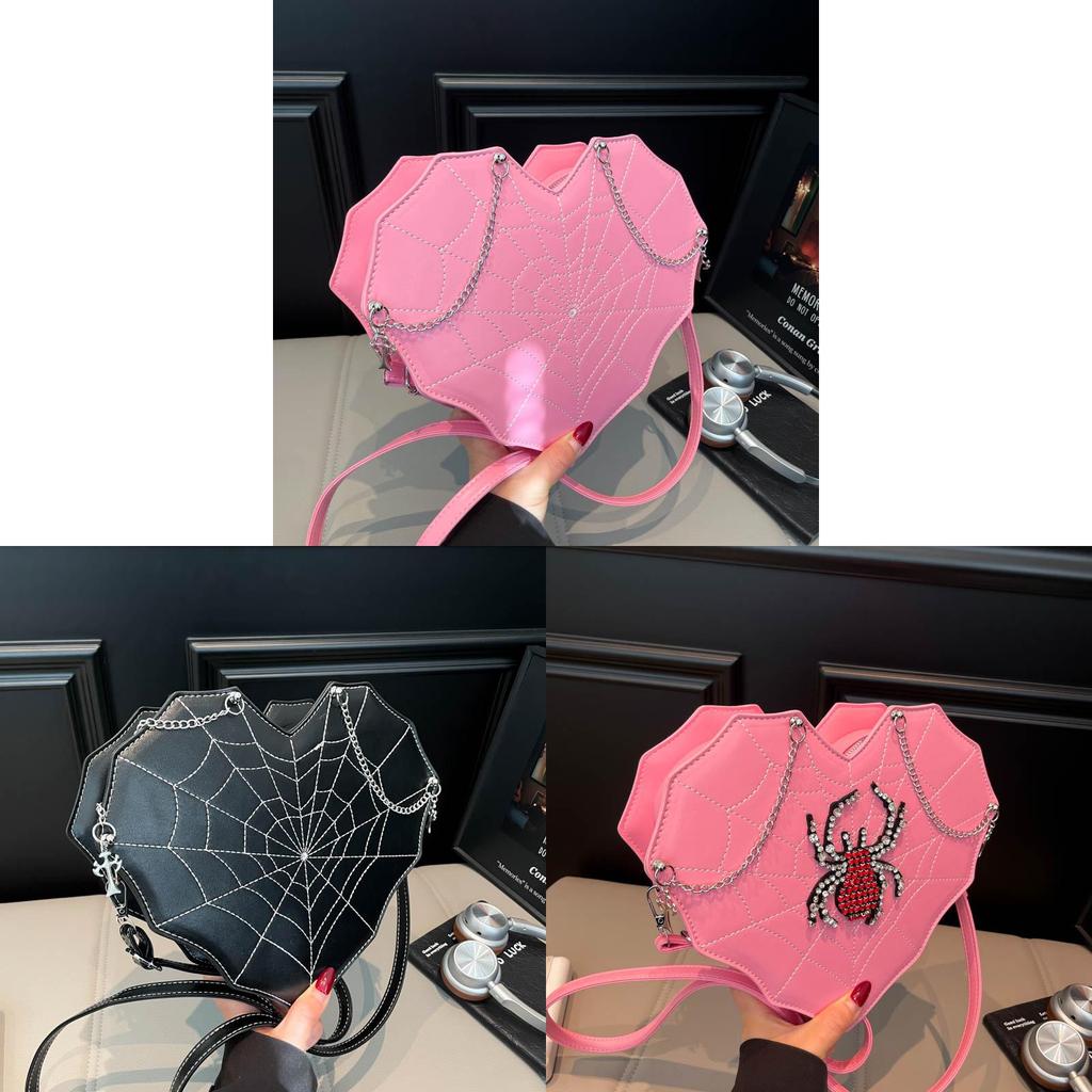 Alien Girl Heart Shape Shoulder Bag With Chain Water Dots For Streetwear Fashion