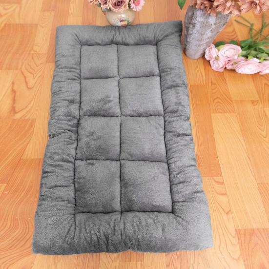 Quilted Pet Sleeping Pad Dog And Cat Bed Mat Soft Plush Cushion with Thick Padding Cozy Pet Mattress for Crate Floor Couch Use